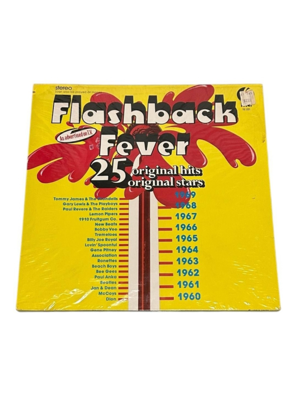 Vintage Flashback Fever Vinyl LP K-Tel 25 Hits Rock Pop Compilation Black Canada